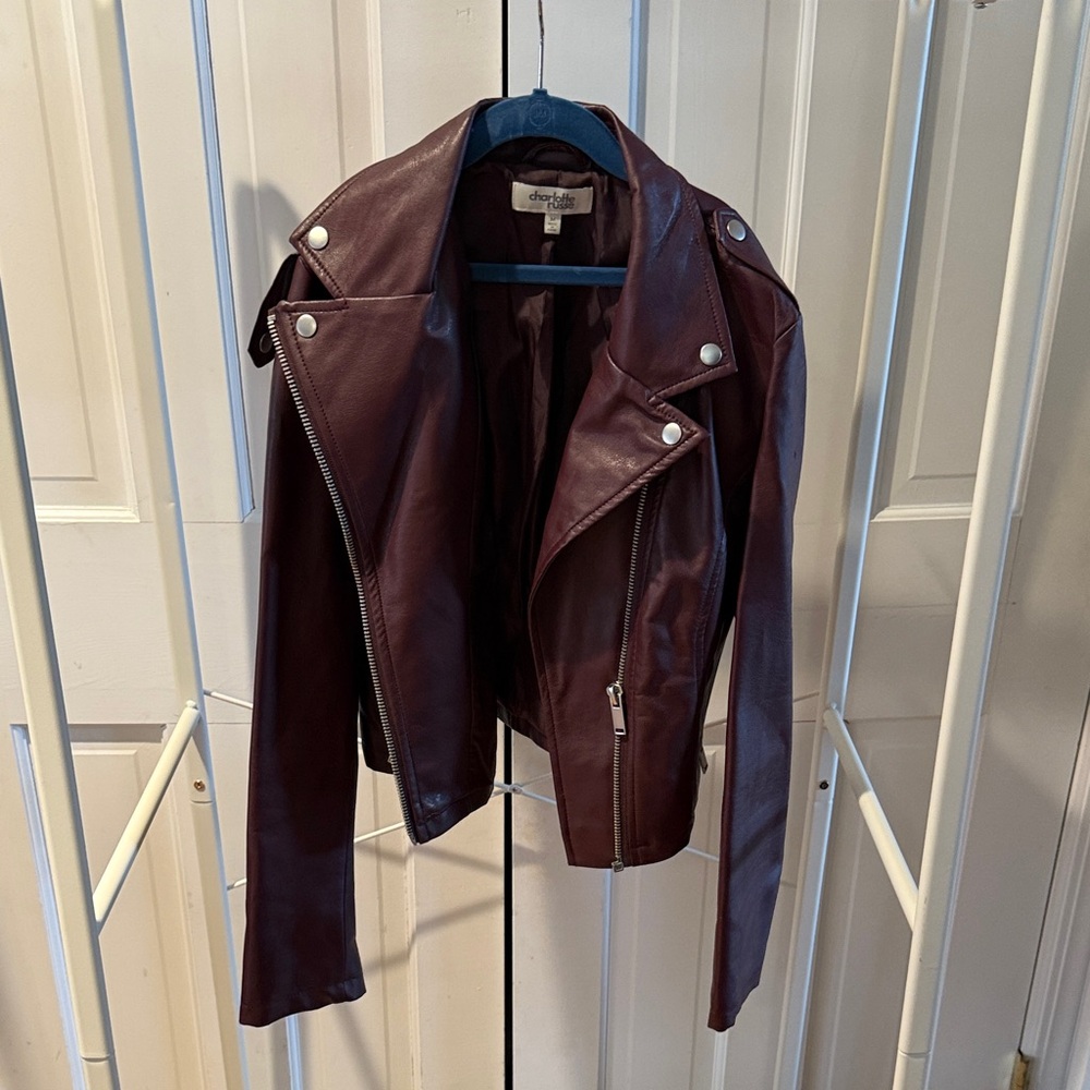 Obermeyer Dark Red Leather Jacket